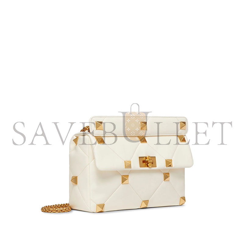 VALENTINO GARAVANI LARGE ROMAN STUD MEDIUM SHOULDER BAG IN QUILTED NAPPA (30*20*12cm) 